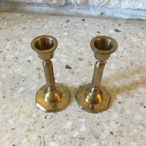 Pair of Small Brass Candlesticks